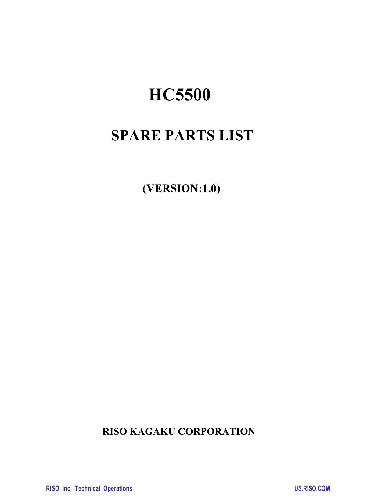 RISO HC 5500 Parts List Manual-1